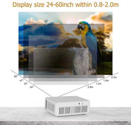 Projectors PL1 Mini Projector 1080P Supported Stereo Speakers 480*360 LED Video Beamer for iOS Android TV Stick Roku HDMI