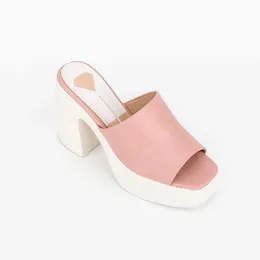 Slippers 2024 Fashion Women Shoes Leisure Chunky High Heels Peep Toe Waterproof Platform Chaussures Femme Plus Size 45