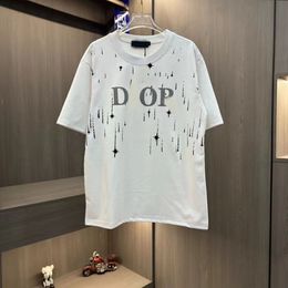 Designer's classic new star bright letters round neck short-sleeved T-shirt men's and women's loose casual couple top