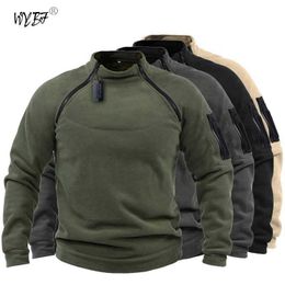 Tactical T-shirts U. S.W.T.A.T.S.T.A.T. Mens tactical outdoor polar wool hunting suit warm zipper handle windproof jacket hot hiking sweater 240426