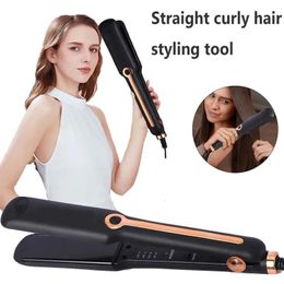 Hair Straightener Fast Ptc Instant Heating Ceramic Plate Flat Iron Adjustable Temperature 2 In 1 Straight Curler Styling Tool 240418