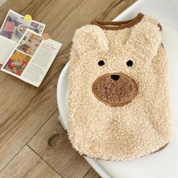 Dog Apparel Cute Jacket Plush Teddy Bear Sweater Winter Puppy Clothes Cotton Chihuahua Pet Vest Warm Small