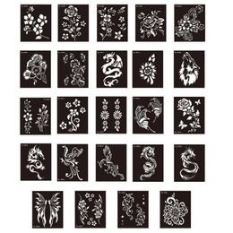 Tattoo Transfer Hennas Tattoos Stencils Temporary Tattoos Stickers Self-Adhesive Glitter Tattoos Stencils for Adults Women Men Kids Gift 240426