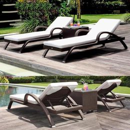 Camp Furniture Outdoor Lounging Balcony Lounge Rattan Chair Patio Villa Swimming Pool Bed Folding Beach Ch