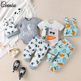 Clothing Sets Ceeniu My First Easter Baby Outfits Boy Romper Carrot Print Pants Hat Born Festival Costume