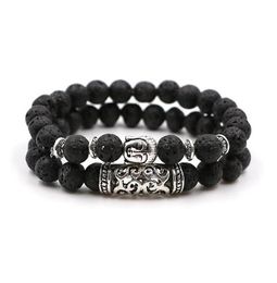 designer Jewellery Volcanic Rocks Couple Beads Stone Bracelet For Women Beaded Bracelets Buddhism Buddha Head Bangles For Men Pulsei7398380