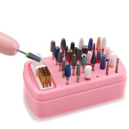 Bits 30 Holes Nail Art Drill Storage Box Grinding Polish Head Bit Holder Display Nail Drill Bits Organizer Nail Stand Manicure Tools