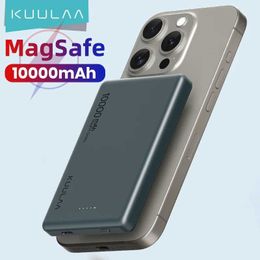 Cell Banks KUULAA Magsafe Power Bank 10000mAh 20W Wireless Phone Charger External Battery Quick Charging Suitable for iPhone 15 14 Series PowerBank 240424