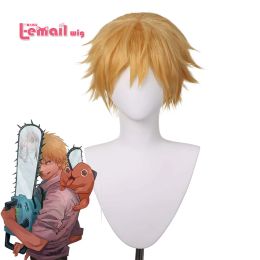 Wigs Lemail wig Synthetic Hair Anime Chainsaw Man Denji Cosplay Wig Gold 30cm Short Straight Men Heat Resistant Wigs