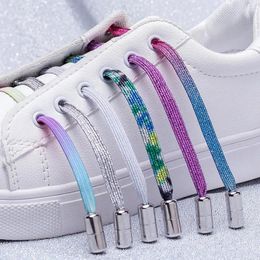 Shoe Parts 2024 Elastic Laces Sneakers Shoelaces Without Ties For Kids Adult Women Men Shoes Quick Locking Bling Multicolor