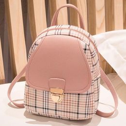 Backpack Style Mini Crossbody Bag For Teenage Girl Plaid Women Shoulder Phone Purse Korean Trendy Female 2024