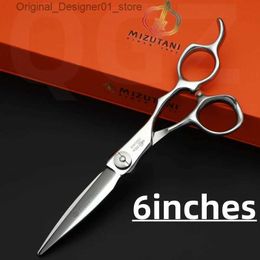 Hair Scissors New Mizutani 6.0-inch 440C VG10 steel material barber shop professional hair clippers Q240426