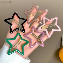 Hair Clips Barrettes Molans 5Pcs 5 Pointed Star Hair Clips Sweet Girls Barrettes Hairpin Bangs Buckle Hairclip Lovely Hair Accessories 240426