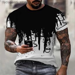 Men's T-Shirts New 2024 Hot Round Neck Short Sleeve 3D Pattern Digitally Printed Mens Top Outdoor Sports and Fitness Plus Size T-shirt XXS-6XL Q240426