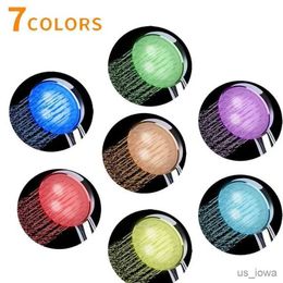 Bathroom Shower Heads 7 Colours Changing LED Shower Head Rainfall Shower Sprayer High Pressure Handheld Water Saving Showerhead Bathroom Accessories