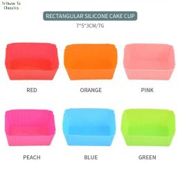Moulds 4/5/6PCS Cake Mould Silicone Rectangle Cake Mould Soft Muffin Cupcake Liner Bake Cup Mould Candy Mould Form Bakeware Baking Dishes