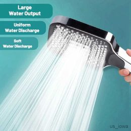 Bathroom Shower Heads Square Black Shower Head High Pressure Large Panel Rain Drenching Chrome Plating Silicone Water Outlet Export Bathroom Shower