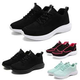 Free Shipping Men Women Running Shoes Low Solid Lace-Up Breathable Black Pink Mint Grey Mens Trainers Sport Sneakers GAI