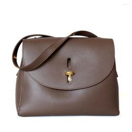 Bag Latest Style Genuine Leather Female Shoulder Bags High Quality Soft Crossbody For Ladies Capacity Hand Women 2024