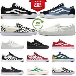 men women skateboard shoes canvas designer sneakers old skool classic white black Checkerboard slip on Casual Shoes mens trainers