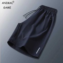 Men's Shorts New mens sports shorts summer beach pants ice silk quick drying lightweight jogging sportswear gym shorts J240426