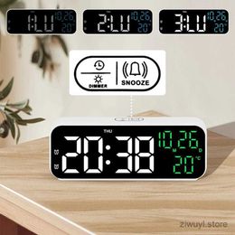 Relógios da mesa Relógios Digital Clock Temperature and Date Semana Display Controle de voz Tabela Relógio 12/24H LED eletrônico Relks de despertadores para o quarto