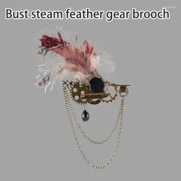 Bow Ties Vintage Lapel Pin Steampunk Gear Chain Brooch Badges Jewelry For Women And Man