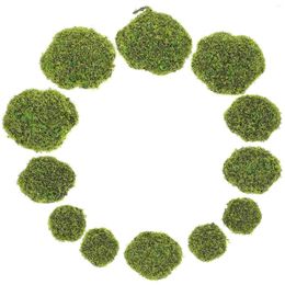 Decorative Flowers 12 Pcs Decor DIY Artificial Moss Stone Garden Layout Prop Micro Lawn Imitated Bonsai Fake Mold Office