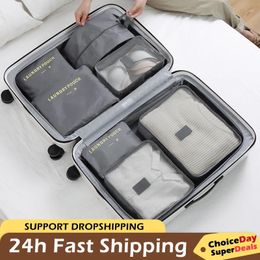 Duffel Bags 6PCS Travel Storage Bag Multifunction Packing Cube Kit Set For Women Clothes Tidy Organiser Wardrobe Suitcase Pouch