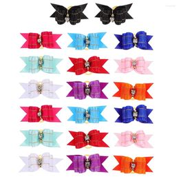 Dog Apparel 20 Pcs Bow Hair Pins Puppy Accessories For Small Dogs Polyester Bows