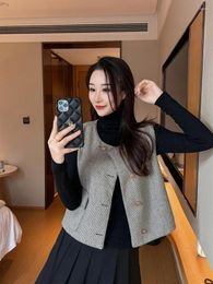 Women's Vests Spring And Autumn Ladies Small Fragrance Suit Vest Jacket Wearing Short High Sleeveless Fashion Comfortable Coat