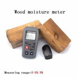 LCD 0-99.9% 2 Pins Wood Industry Digital Moisture Meter Humidity Tester Timber Damp Detector Conductivity Soil Moisture Meter EMT01 LL