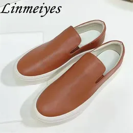 Casual Shoes S Thick Sole Loafers Woman Lace Up Flat Female Slip-On Round Walking Autumn Run Women