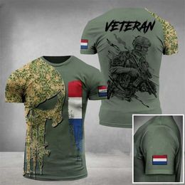 Tactical T-shirts French flag mens T-shirt quick drying top French badge totem T-shirt 3D forest camouflage T-shirt short sleeved 240426