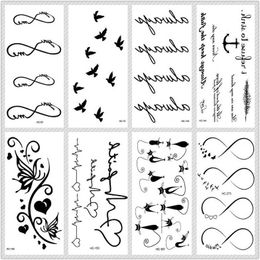 Tattoo Transfer Rocooart Classic Black Tattoo Cat Bird Fake Tattoo Tatuajes Hand Tatouage Body Waterproof Temporary Tattoo Sticker Small Taty 240427