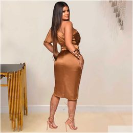 Urban Sexy Dresses One Shoder Backless Dress Women Slim Fit Solid Colour Prom Womens Summer 2022 Asymmetrical Mini Party Drop Delivery Dhrbu