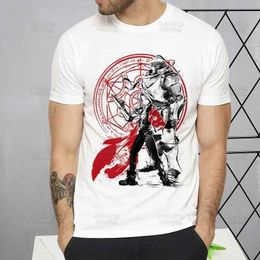 Men's T-Shirts Fullmetal Alchemist T Shirt Harajuku Alphonse Elric TShirts Short Slve Fashion Casual Edward Elric T-Shirt Tops Ts T240425