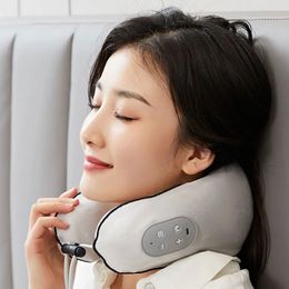 Car Electric Portable Multifunctional Travel Neck Massager Shoulder Cervical U Shaped Massage Pillow 240416