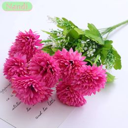 Nordic Simulation Hydrangea Camellia Artificial Green Plant Bouquet Bridal DIY Home Wedding Table Centre Decoration 240422