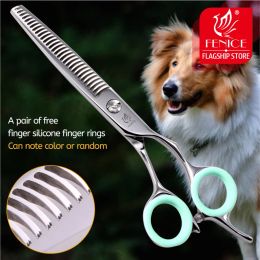 Scissors Fenice Professional Japan 440c 6.5 inch pet dog grooming thinning scissors toothed blade shears thinning rate about 35%