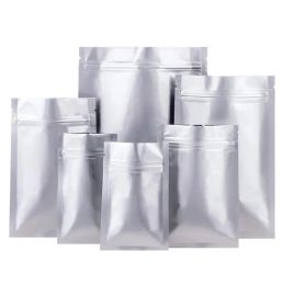 wholesale Matte White Resealable Aluminium Foil Zip Lock Package Pouch Food Storage Bag Tea Snacks Long Term Packaging Mylar Foil Bag LL