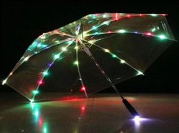 Creative personality fashion umbrella LED luminous transparent umbrella outdoor shooting stage performance props LK4103128373