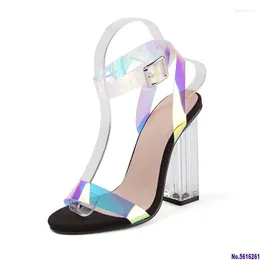 Casual Shoes Transparent Pvc Jelly Sandals Open Toed High Heels Pumps Women Ladies Party Wedding Talon Femme 2024 Ghn