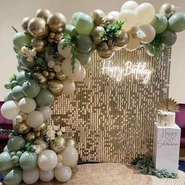 Party Decoration Avocado Green Retro White Balloon Garland Kit Birthday Event Decorations Metal Gold Latex Globos For Wedding Baby Shower