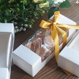 Gift Wrap 22 8 6cm 10pcs Pure White Box With Window Design Paper Candy Cookie Chocolate Soap Candle Wedding Birthday Party DIY