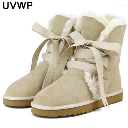 Boots Top Quality Real Wool Snow Women Sheepskin Leather Natural Fur Warm Winter Shoes