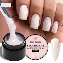 Nail Polish MEET ACROSS 8ml Glitter Extension Gel Nail Polish Nude Pink Gold Foils Effect Semi Permanent UV Gel Varnishes Nails Art Manicure Y240425