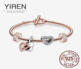 925 silver bracelet DIY charming ladies wedding dinner jewelry set simple temperament party accessories European and Americ9629150