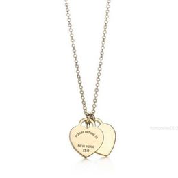 Designer Necklace Love 18k Gold Luxury Jewellery Double Valentine Day Motherday Gift Pendant Box Wholesale 6WO2