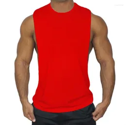 Men's Tank Tops Bodybuilding Stringer Top Men Cotton Gym Clothing Mens Fitness Low Cut Vest Summer Sleeveless Sportswear Workout Tanktop